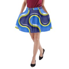 Pattern Curve Design Seamless A-line Pocket Skirt by Sapixe