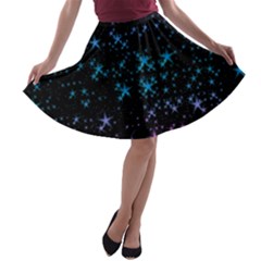 Stars Pattern Seamless Design A-line Skater Skirt by Sapixe