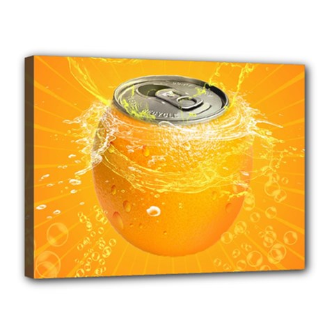 Orange Drink Splash Poster Canvas 16  X 12  (stretched) by Sapixe