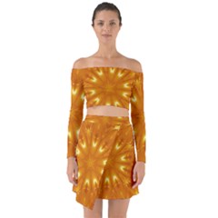 Kaleidoscopic Flower Off Shoulder Top With Skirt Set by yoursparklingshop