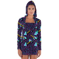 Memphis Style 1 Long Sleeve Hooded T-shirt by JadehawksAnD