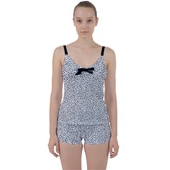 B/w Abstract Pattern 1 Tie Front Two Piece Tankini by JadehawksAnD