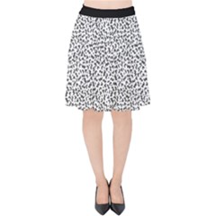 B/w Abstract Pattern 1 Velvet High Waist Skirt by JadehawksAnD
