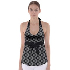 B/w Abstract Pattern 2 Babydoll Tankini Top by JadehawksAnD