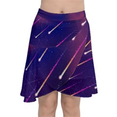 Meteor Shower 1 Chiffon Wrap Front Skirt by JadehawksAnD