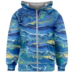 Sunlit Waters Kids Zipper Hoodie Without Drawstring by lwdstudio