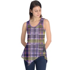 Playing With Plaid Kitten (purple) Halloween Pattern Sleeveless Tunic by emilyzragz