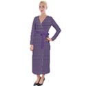 Luv Machine Robot Houndstooth Pattern (Purple) Velvet Maxi Wrap Dress View1