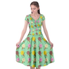 Roses Are Neapolitan Ice Cream Cap Sleeve Wrap Front Dress by emilyzragz