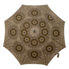 Moon Shine Over The Wood In The Night Of Glimmering Pearl Stars Hook Handle Umbrellas (small) by pepitasart