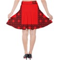 Red Sierpinski Carpet Plane Fractal Velvet High Waist Skirt View2