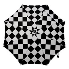 Grid Domino Bank And Black Hook Handle Umbrellas (medium) by Sapixe