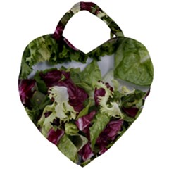 Salad Lettuce Vegetable Giant Heart Shaped Tote by Sapixe