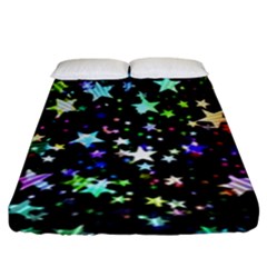 Christmas Star Gloss Lights Light Fitted Sheet (king Size) by Sapixe