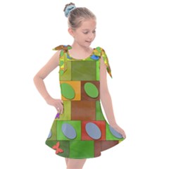 Easter Egg Happy Easter Colorful Kids  Tie Up Tunic Dress by Sapixe