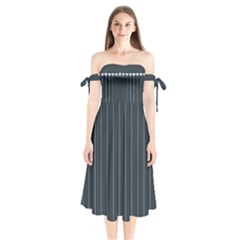 Pinstripe In Diamond Head Pins Pattern Shoulder Tie Bardot Midi Dress by emilyzragz