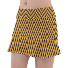 Chevron Brown Retro Vintage Tennis Skirt by Sapixe