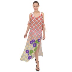 Morning Glory Argyle (sunset) Pattern Maxi Chiffon Cover Up Dress by emilyzragz