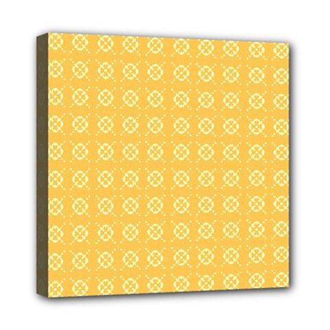 Pattern Background Texture Yellow Mini Canvas 8  X 8  (stretched) by Sapixe