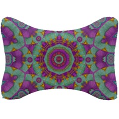Water Garden Lotus Blossoms In Sacred Style Seat Head Rest Cushion by pepitasart