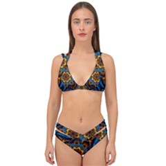 Pattern Abstract Background Art Double Strap Halter Bikini Set by Sapixe