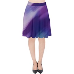 Purple Background Art Abstract Watercolor Velvet High Waist Skirt by Sapixe