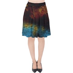 Background Cave Art Abstract Velvet High Waist Skirt by Sapixe