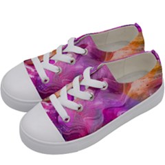 Background Art Abstract Watercolor Kids  Low Top Canvas Sneakers by Sapixe