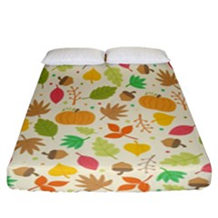 Thanksgiving Pattern Fitted Sheet (california King Size) by Valentinaart