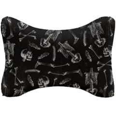 Human Skeleton Pattern - Halloween  Seat Head Rest Cushion by Valentinaart