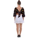 Thanksgiving Turkey pattern Tie Back Butterfly Sleeve Chiffon Top View2