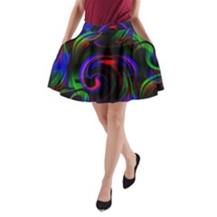 Swirl Background Design Colorful A-line Pocket Skirt by Sapixe