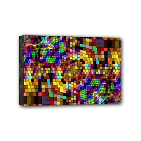 Color Mosaic Background Wall Mini Canvas 6  X 4  (stretched) by Sapixe