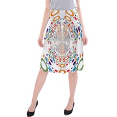 Wallpaper Pattern Colorful Color Midi Beach Skirt by Sapixe