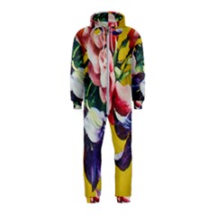 Textile Printing Flower Rose Cover Hooded Jumpsuit (kids) by Sapixe