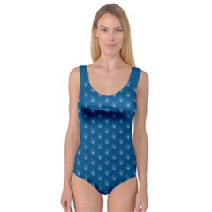 Quebec French Royal Fleur De Lys Elegant Pattern Blue Blue Quebec Fleur De Lys Pattern Blue Princess Tank Leotard  by Quebec