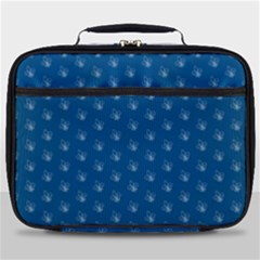 Quebec French Royal Fleur De Lys Elegant Pattern Blue Blue Quebec Fleur De Lys Pattern Blue Full Print Lunch Bag by Quebec