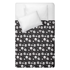 Pattern Skull Bones Halloween Gothic On Black Background Duvet Cover Double Side (single Size) by genx