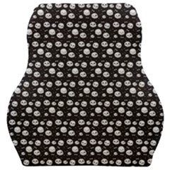 Pattern Skull Bones Halloween Gothic On Black Background Car Seat Velour Cushion  by genx