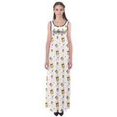 Doge Much Thug Wow Pattern Funny Kekistan Meme Dog White Empire Waist Maxi Dress by snek