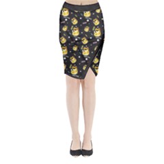 Doge Much Thug Wow Pattern Funny Kekistan Meme Dog Black Background Midi Wrap Pencil Skirt by snek