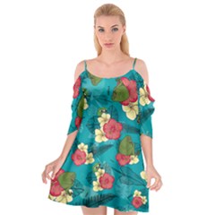 Apu Apustaja And Groyper Pepe The Frog Frens Hawaiian Shirt With Red Hibiscus On Green Background From Kekistan Cutout Spaghetti Strap Chiffon Dress by snek