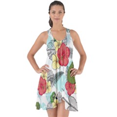 Apu Apustaja And Groyper Pepe The Frog Frens Hawaiian Shirt With Red Hibiscus On White Background From Kekistan Show Some Back Chiffon Dress by snek