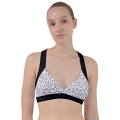 Funny Cat Pattern Organic Style Minimalist On White Background Sweetheart Sports Bra by genx