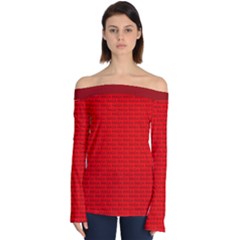 Maga Make America Great Again Usa Pattern Red Off Shoulder Long Sleeve Top by snek