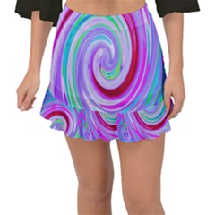 Groovy Abstract Red Swirl On Purple And Pink Fishtail Mini Chiffon Skirt by myrubiogarden