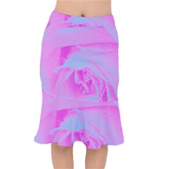 Perfect Hot Pink And Light Blue Rose Detail Mermaid Skirt by myrubiogarden