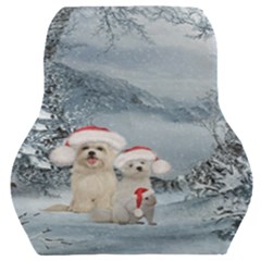 Christmas, Cute Dogs And Squirrel With Christmas Hat Car Seat Back Cushion  by FantasyWorld7