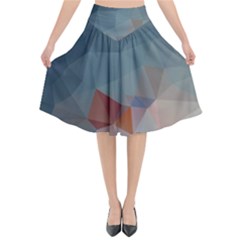 Triangle Geometry Trigonometry Flared Midi Skirt by Mariart