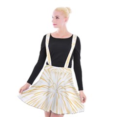 Yellow Firework Transparent Suspender Skater Skirt by Mariart